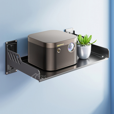 投影仪壁挂支架免打孔靠墙上床头家用卧室双层托盘放置台收纳适用