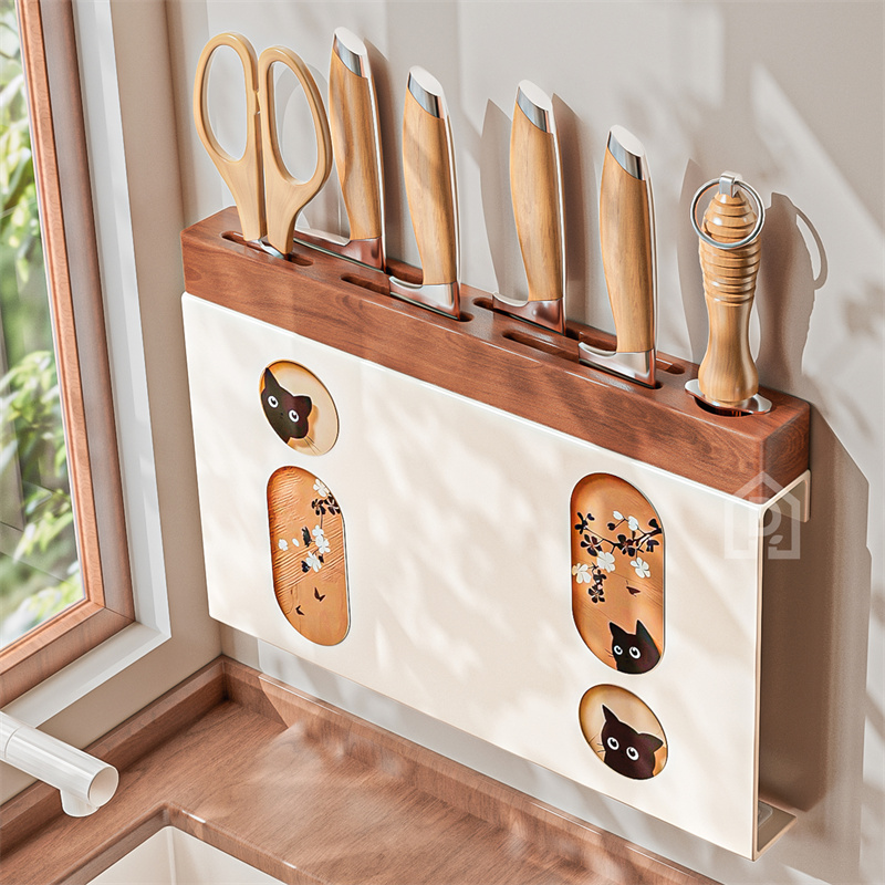 實木刀架置物架中古風一體壁掛