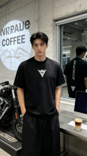 DAINESE丹尼斯休闲T恤机车骑士短袖圆领印花情侣棉T恤衫男女同款