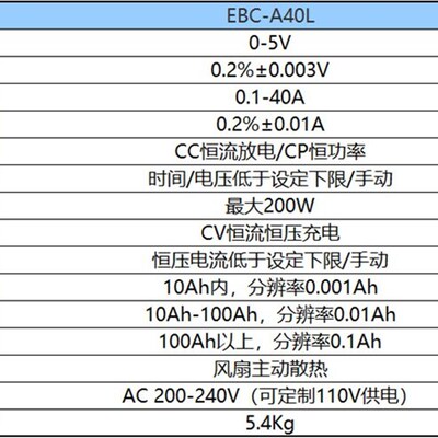 EBC-A40L 大电流 锂电铁锂三元动力电池容量测试仪 充放电40A
