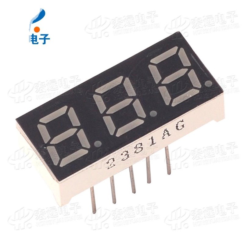 0.28/0.36/0.39英寸共阴共阳数码管3261AS蓝 黄绿色1位三位数码管