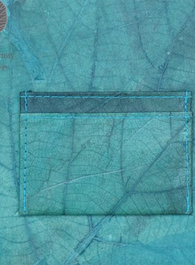 速发柚意工造Tk树叶卡包大自然创木森林包礼物树叶皮革森林厂物