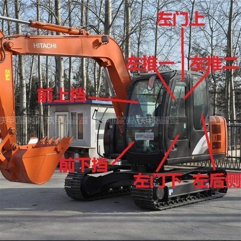 速发挖掘机ZAX020 室10-G驾驶2钩机前档下风车门右臂钢化玻璃