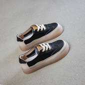 女轻便软底不累脚大码 女鞋 41到43显脚小夏季 真皮小白鞋 一脚蹬板鞋