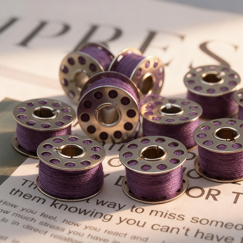 紫色金属铁梭芯线轴芳华初艺小型家用缝纫机通用底线芯小卷涤纶线,居家布艺,线,淘宝优惠券,粉丝福利购,淘宝优惠卷