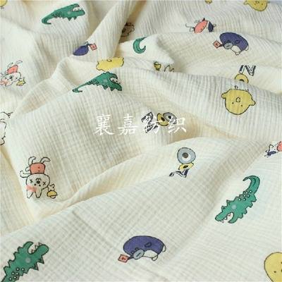 新品Cotton Doublle Gauze Crepe Baby Clothes Cartoon Fabric G