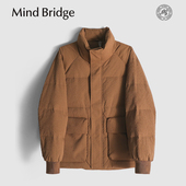男士 Mind Bridge2025冬新款 户外保暖提花肌理感90鸭绒羽绒服外套