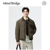 男士 Mind Bridge2025秋冬新款 轻薄设计感拼接翻领夹克羽绒服外套