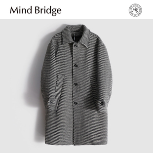 男商务休闲100%羊毛90鸭绒羽绒服外套 新款 Mind Bridge2024秋冬季