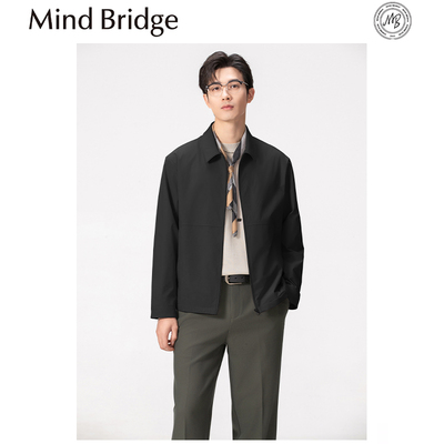 Mind Bridge行政风2025早秋新款男轻奢商务休闲轻熟翻领夹克外套