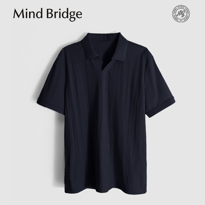 Mind Bridge2026夏季新款男士高级感复古棉麻混纺短袖T恤polo衫潮