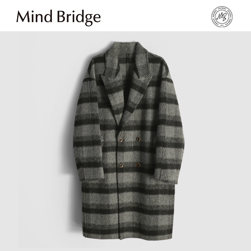 Mind Bridge双面呢子大衣男中长款2025秋冬季新款西装领宽松外套