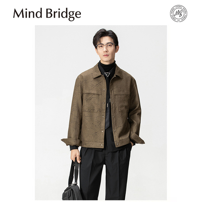 Mind Bridge2025早秋季新款男士高级感斜纹抗皱弹力通勤夹克外套