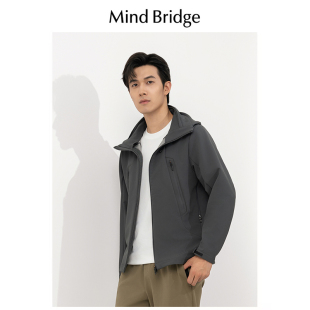 外套男士 新款 连帽加绒户外针织夹克上衣潮 Bridge2025春秋季 Mind