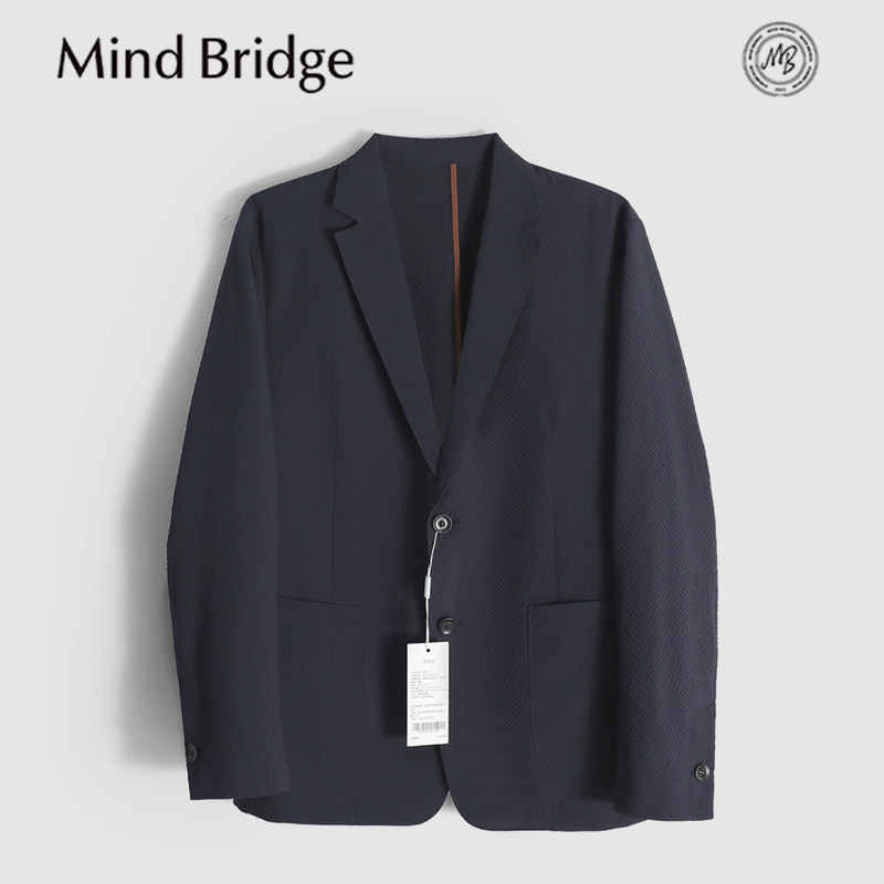 Mind Bridge2026春季新款男士商务休闲泡泡纱凉感小西装宽松外套