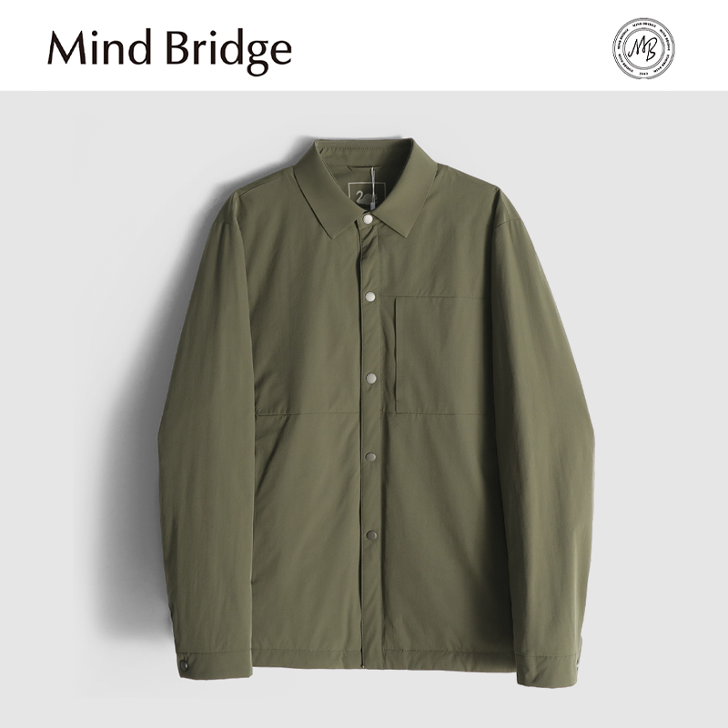 Mind Bridge2025秋冬商务休闲翻领羽绒服男士90鹅绒夹克纯色外套