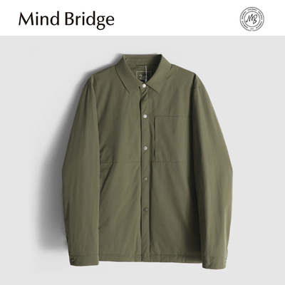 Mind Bridge2025秋冬商务休闲翻领羽绒服男士90鹅绒夹克纯色外套