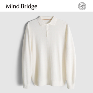 男内搭莱赛尔羊毛桑蚕丝混纺polo针织衫 Mind Bridge2025秋冬新款