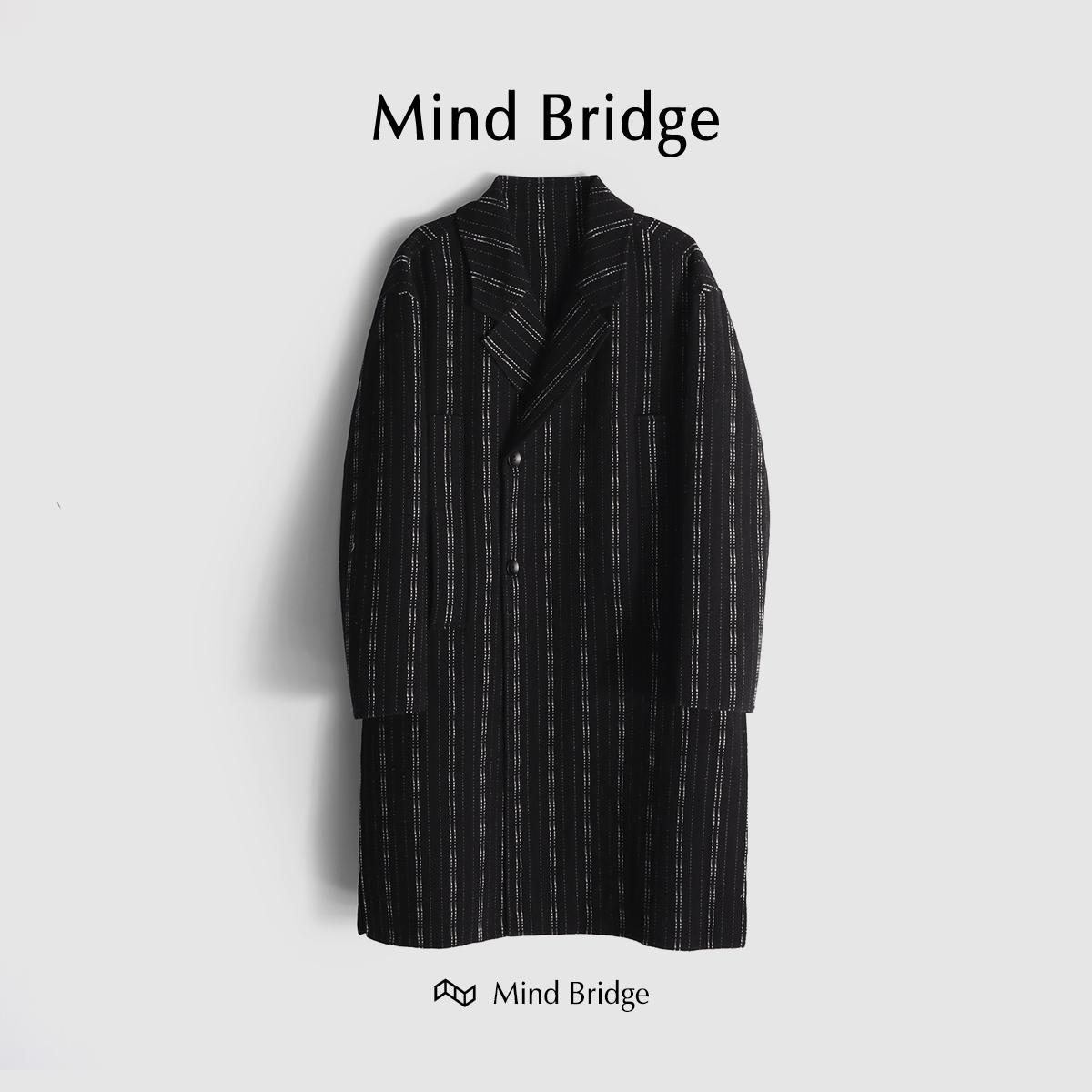 Mind Bridge2024秋冬季双面羊毛大衣男士中长款呢子风衣过膝外套