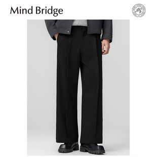 宽松休闲裤 Mind 高端含羊毛羊绒阔腿西裤 男士 Bridge2025秋冬新款