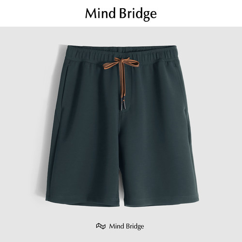 Mind Bridge360克重磅运动卫裤裤2025夏季新款透气抗皱针织短裤男