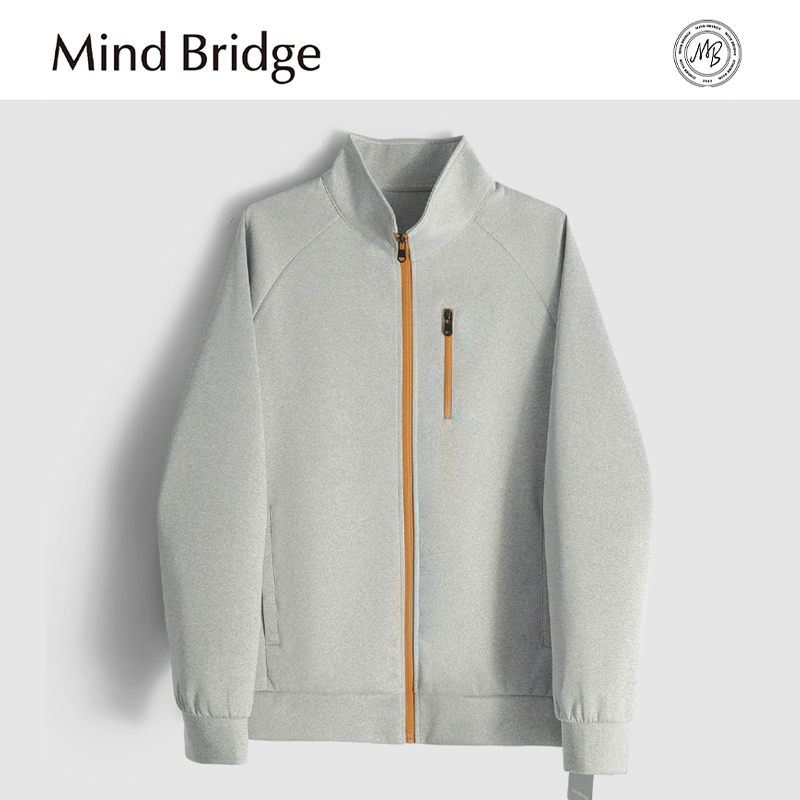 Mind Bridge2025早秋新款男户外休闲运动透气弹力针织机能风外套