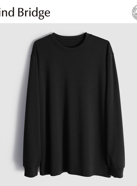 Mind Bridge莫代尔棉混纺长袖t恤男秋冬季宽松内搭秋衣白色打底衫