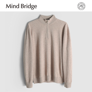 绵羊毛半拉练立领针织衫 新款 叠穿打底毛衣男 Bridge2025秋季 Mind