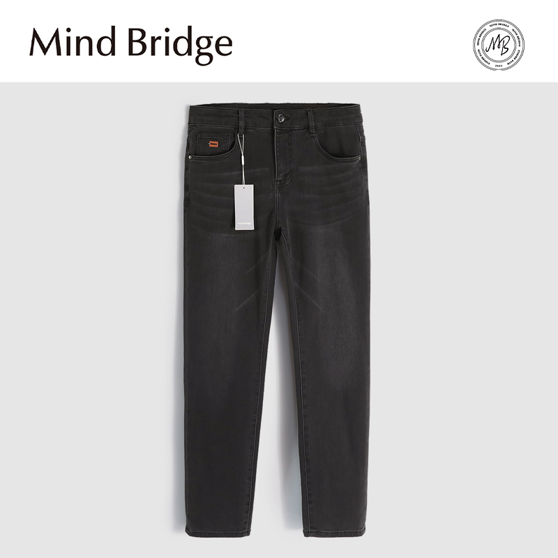 Mind Bridge美式复古牛仔裤男士2024新款宽松直筒潮牌水洗休闲裤