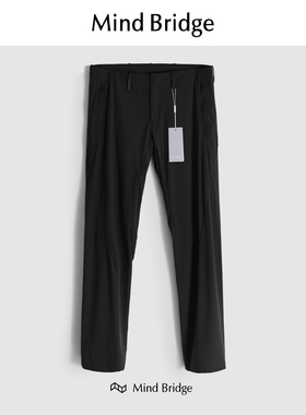 Mind Bridge春夏男裤休闲裤直筒裤机能裤长裤运动裤子黑色防风裤