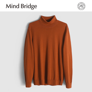 轻奢可翻半高领纯色叠穿打底针织衫 Mind 男士 新款 Bridge2025秋季