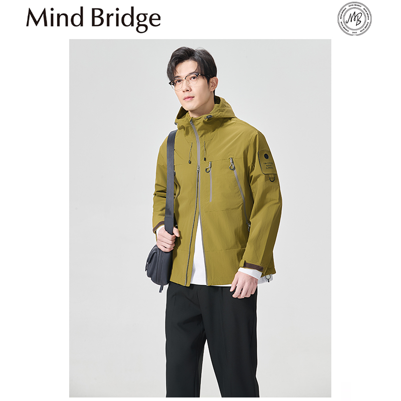 Mind Bridge2025早春新款男城市运动户外防风抗皱夹克外套登山服
