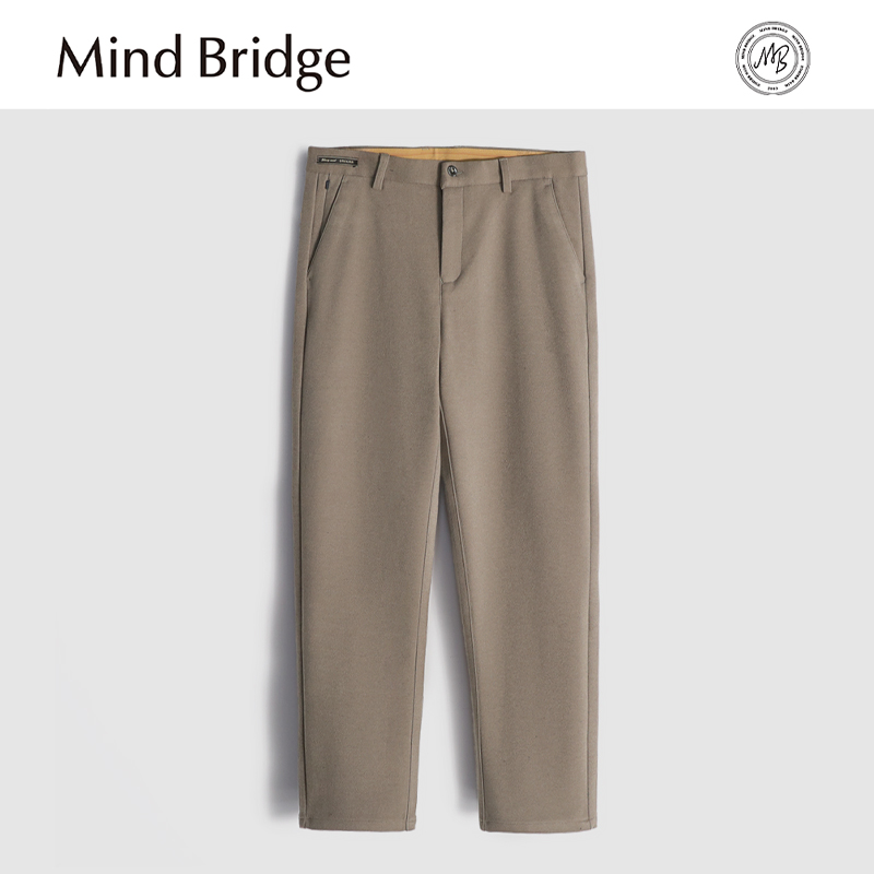 Mind Bridge2025秋冬新款男士高级感直筒西裤天丝羊毛混纺休闲裤