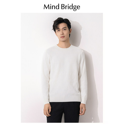 Mind Bridge2024春秋季新款纯色针织羊毛打底衫衣服长袖男士毛衣