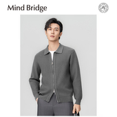 休闲华夫格针织开衫 Mind Bridge2025秋冬美式 保暖内搭打底毛衣男