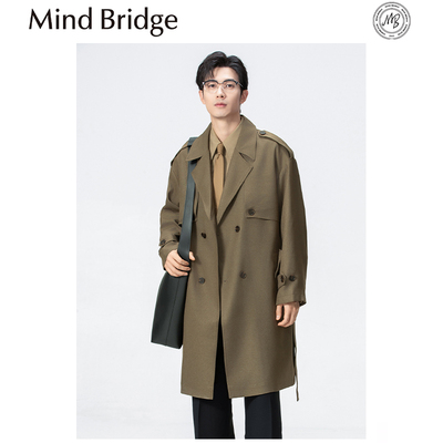 Mind Bridge2025秋季新款男士韩版高级感风衣外套经典休闲大衣潮