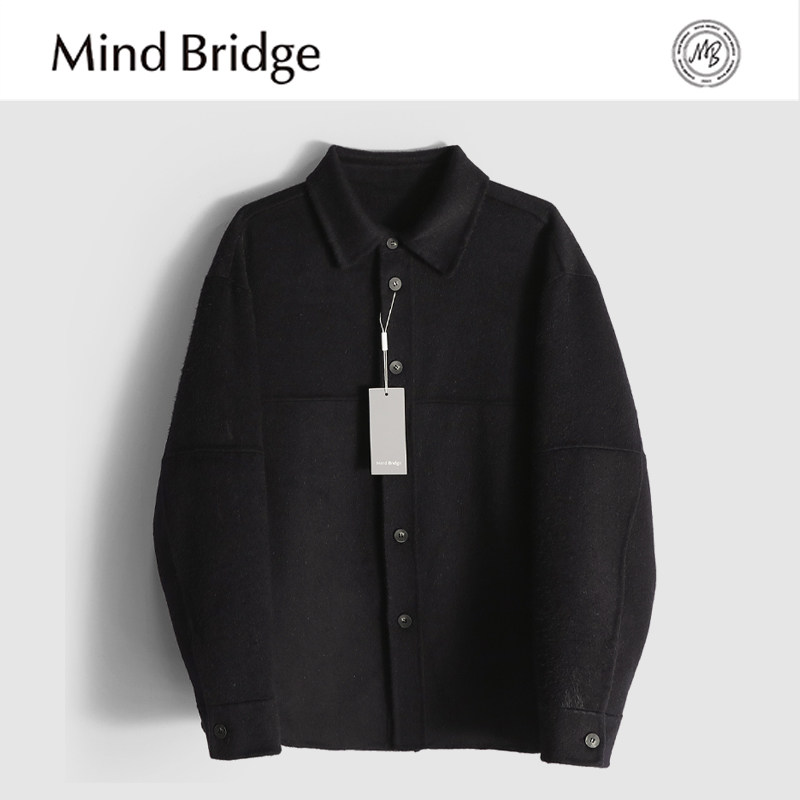 Mind Bridge2025秋冬季新款男士商务高端羊毛混纺双面呢翻领大衣,男装,毛呢大衣,淘宝优惠券,粉丝福利购,淘宝优惠卷