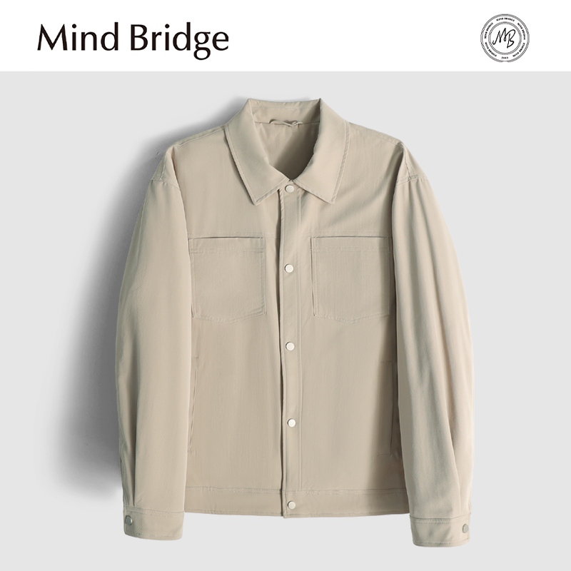Mind Bridge2025秋季新款男士商务休闲简约百搭轻薄夹克棉服外套