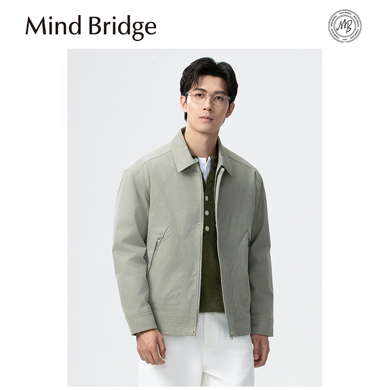 Mind Bridge2025秋季新款男士商务休闲行政风简约百搭夹克外套潮