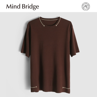 Mind Bridge2025秋冬季新款男士内搭圆领短袖T恤弹力打底针织衫潮