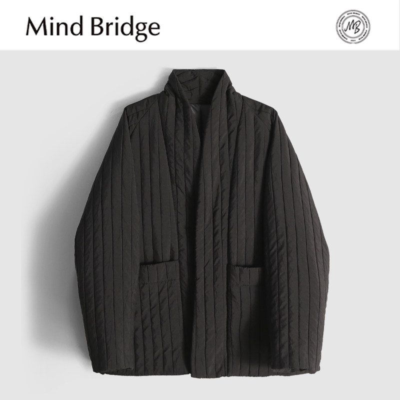 Mind Bridge国风道袍设计2025秋冬季新款男士复古宽松羽绒服外套