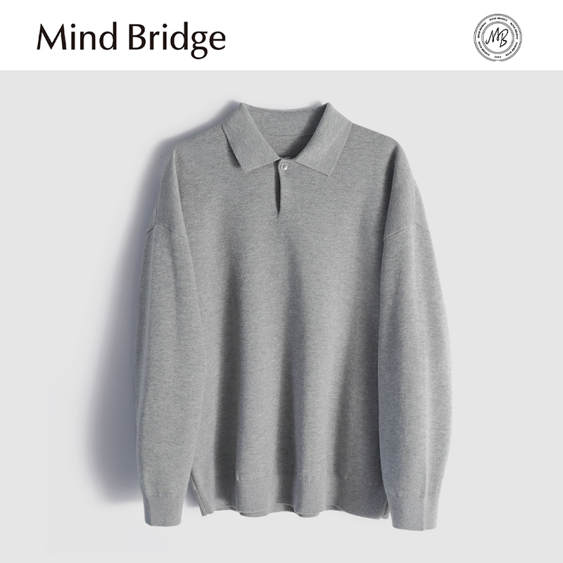 Mind Bridge2025秋季新款高端轻熟毛衣商务休闲长袖针织polo衫男