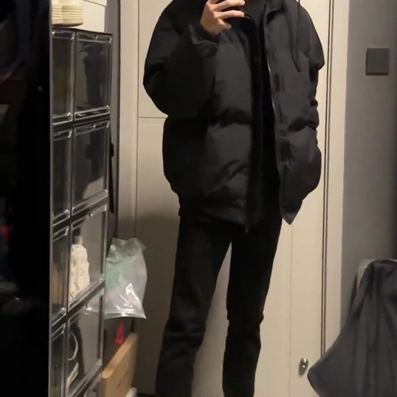 纯黑色微喇毛边高中生裤子男款美式高街vibe修身高个Y子牛仔裤春