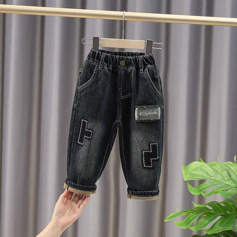 法国男童加绒牛仔裤秋冬装宝宝冬款一体绒儿童裤子女小童加厚长裤,童装/婴儿装/亲子装,套装,淘宝优惠券,粉丝福利购,淘宝优惠卷