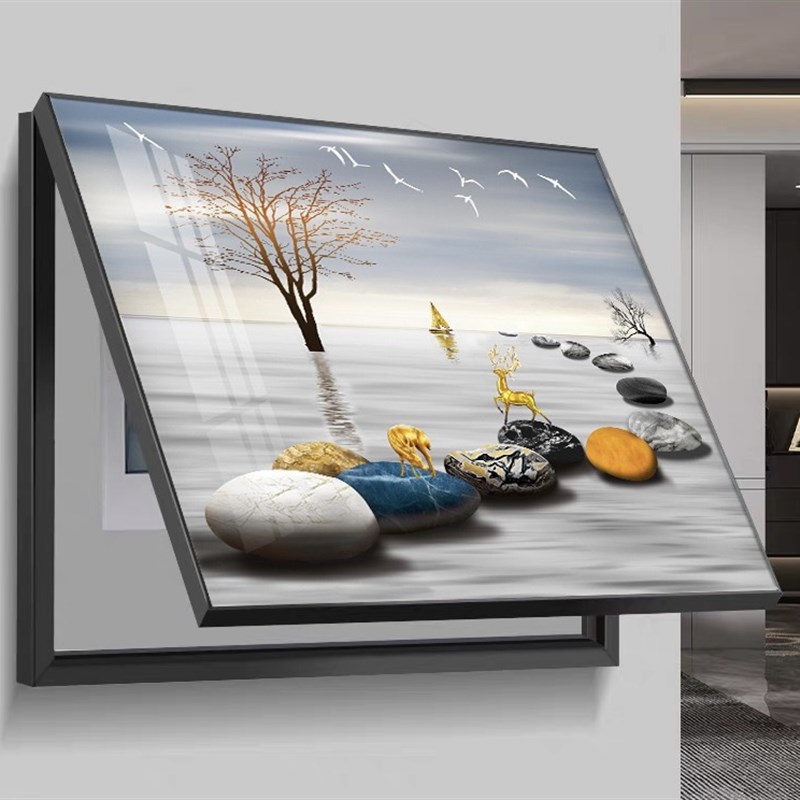 电表箱装饰画免打孔一帆风顺配电箱遮挡挂画现代电闸箱电表盒壁画