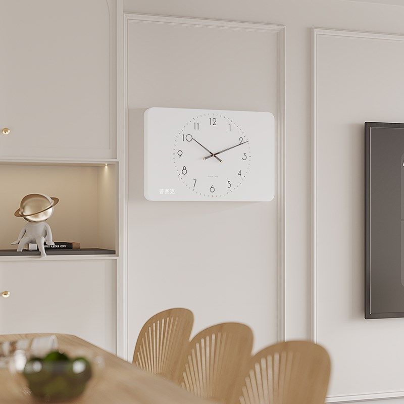 2024新款现代简约多功能带钟配电箱挂钟遮挡箱弱电箱电表箱装饰画