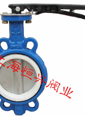 D71F-16手柄对夹四氟蝶阀手动不锈钢耐油酸碱高温化工级DN50 100