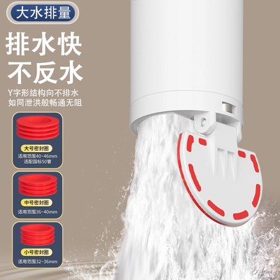 洗衣机地漏断层延长管下水管道三通接头卫生间加长内芯防返臭神器