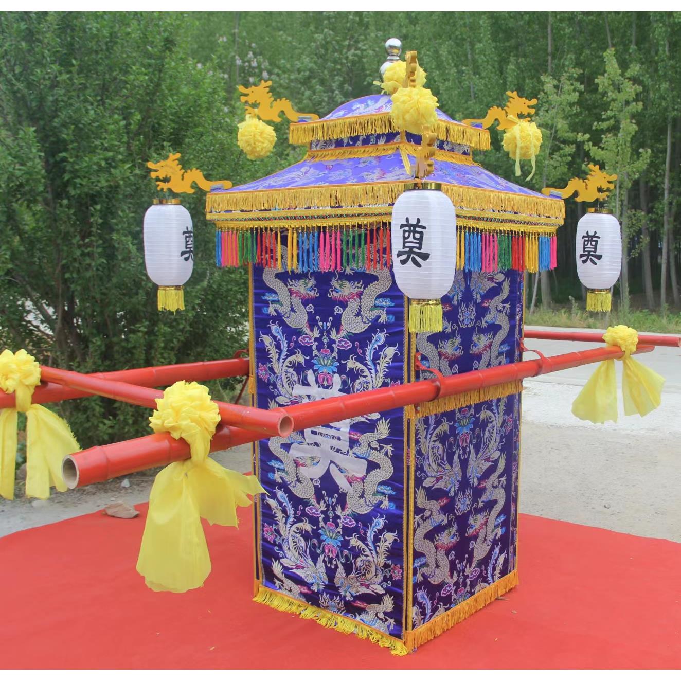 白事花轿天堂花轿殡葬轿子抬骨灰盒轿折叠抬照片轿厂家直销抬遗相