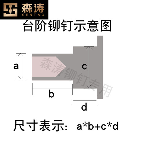 热销半空心台阶铆钉非标柳丁冒丁双节三I阶货架铆钉衣柜抽屉滚轮